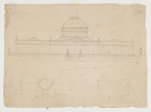 Elevation of the State House, Columbus, Ohio, c.1838 by Thomas Cole